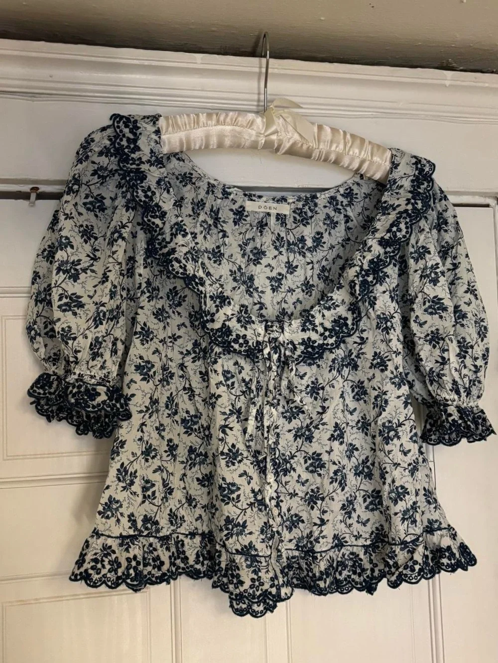 Dôen RARE Lazuli Blouse in Songbird Toile Size M
